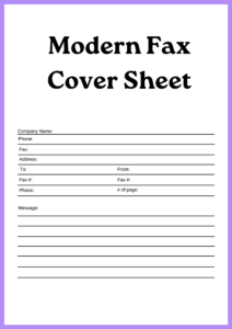 Modern Fax Cover Sheet